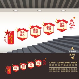 廉政建设廉洁楼梯楼道形象文化墙