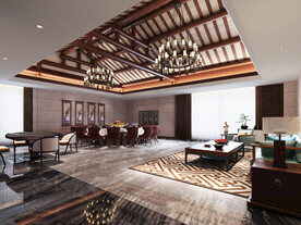 中式餐厅包厢效果图