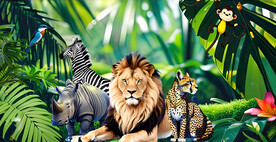 卡通动物森林背景