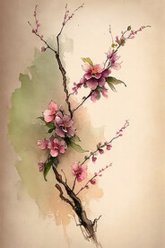 一枝桃花