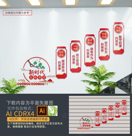 新时代合格党员楼梯文化墙