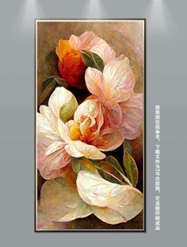 现代华丽花卉静物油画装饰画