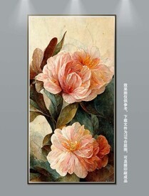 高贵华丽复古花卉艺术玄关装饰画