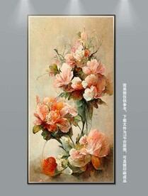 高贵华丽复古花卉艺术玄关装饰画