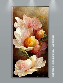 高贵华丽复古花卉艺术玄关装饰画