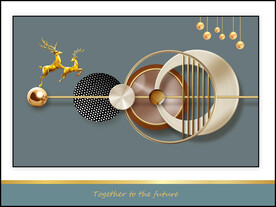 抽象麋鹿餐厅晶瓷画