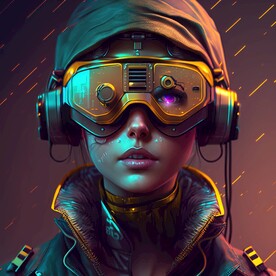 戴VR眼镜的女孩