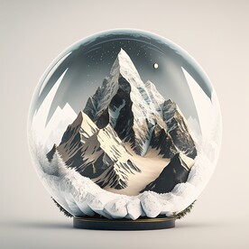 水晶球内的山地景观