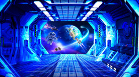 3D星空宇宙太空人