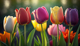 唯美的郁金香花