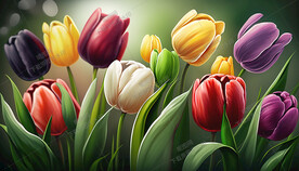 唯美的郁金香花