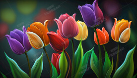 唯美的郁金香花