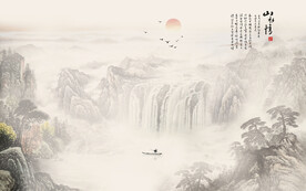 新中式别墅背景墙