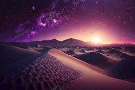 夜晚的沙漠星空