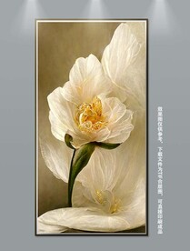 清新治愈系奶油风花卉玄关装饰画