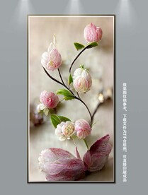 手绘古典欧式静物花玄关装饰画