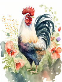 国画公鸡