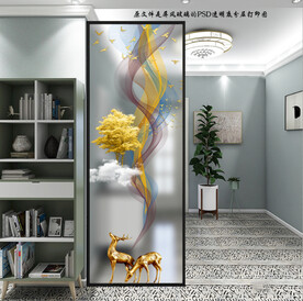 屏风玻璃透明底分层打印图