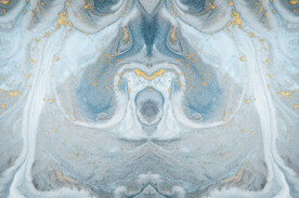 蓝色 鎏金 抽象奢石 大理石纹