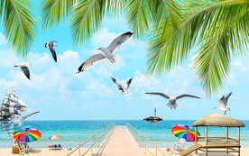 自然风景背景墙