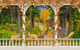 自然风景背景墙