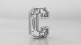英文字母建模 白膜 C4D