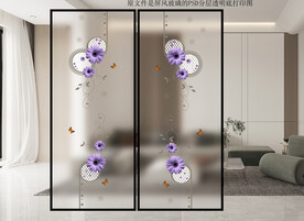 高清分层透明底推拉门打印图