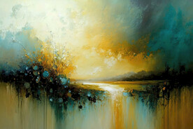 抽象風景画 油彩 抽象油画风景，多彩的落叶——图库图片© Nongkran_ch #120927394