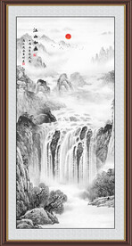 竖幅山水画