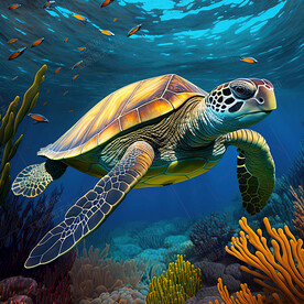 大海深处的海龟