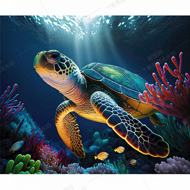 大海深处的海龟