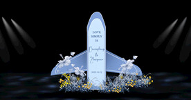 飞机主题婚礼迎宾区 主题背景板