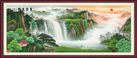 聚宝盆山水画
