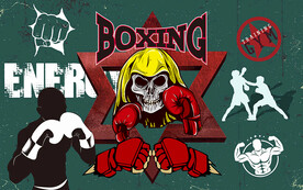 拳击素材背景壁画设计