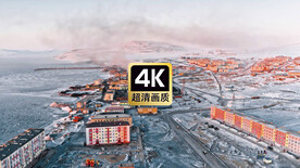 极地海岛工厂建筑群美景