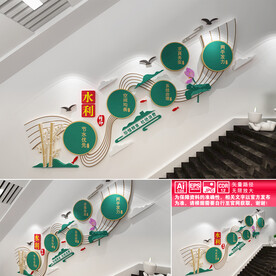 水利精神楼道文化墙