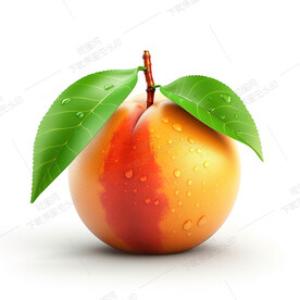 漂亮的桃子白底图