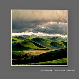 绿色山丘山脉装饰