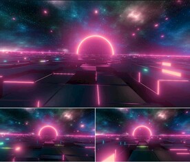 宇宙星空月亮太空穿梭视频素材