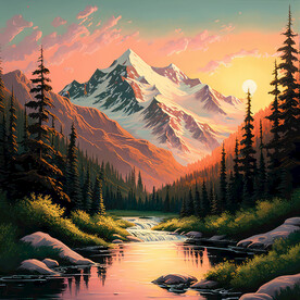 油画山水