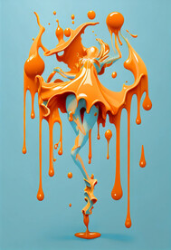 抽象油画 舞动的油彩