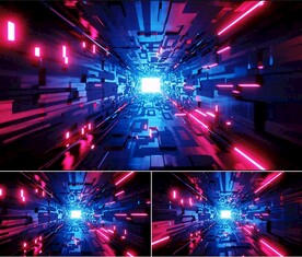 炫酷3D空间隧道穿梭背景视频素