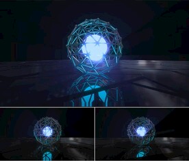 3D网格球体全息投影视频表材