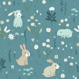兔子布料底纹卡通多彩图案