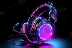 赛博朋克风耳机海报