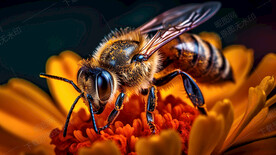 高清蜜蜂采蜜图