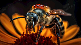 高清蜜蜂采蜜图