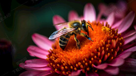 高清蜜蜂采蜜图