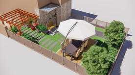 别墅庭院院子景观设计案例效果图