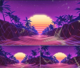 80年代复古LED舞台背景视频